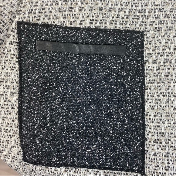 Ann Taylor Gray Gray Woven Collarless Parchwork Jacket & Skirt Set NEW - Picture 8 of 13